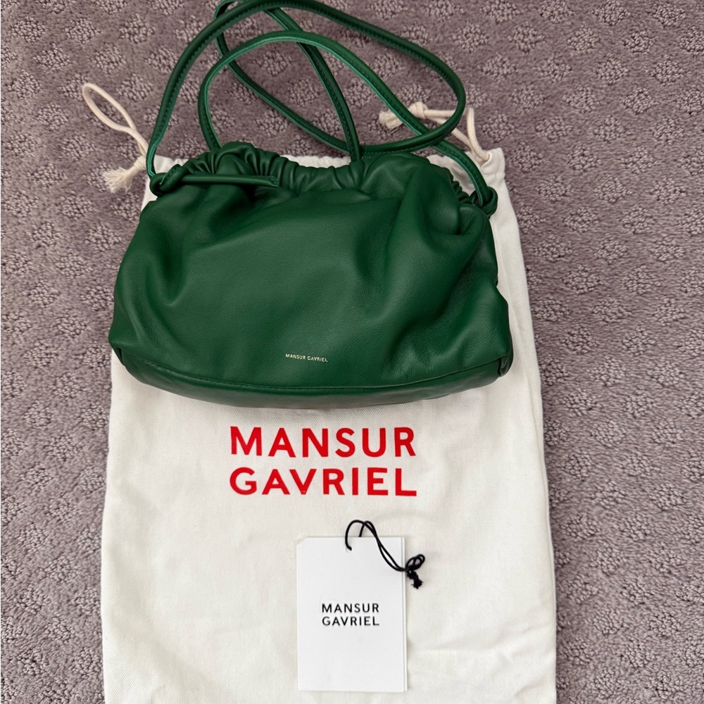 Mansur Gavriel Mini Cloud Clutch Leaf Green Like New - Rare Colorway!